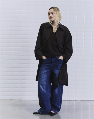 Withblack - WBLJayline Tailored Coat Jakke - Dark Brown Stripe 